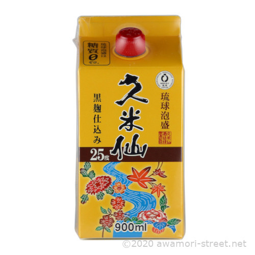 久米仙 紙パック 黄色 25度,900ml / 久米仙酒造