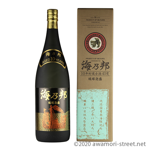海乃邦 10年古酒 43度,1800ml / 沖縄県酒造協同組合