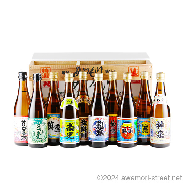 特選 琉球 あわもり 味くらべ 100ml x 10本セット / まさひろ酒造, 神谷酒造,龍泉酒造,識名酒造,上原酒造,瑞穂酒造,恩納酒造,多良川,菊之露酒造,瑞泉酒造