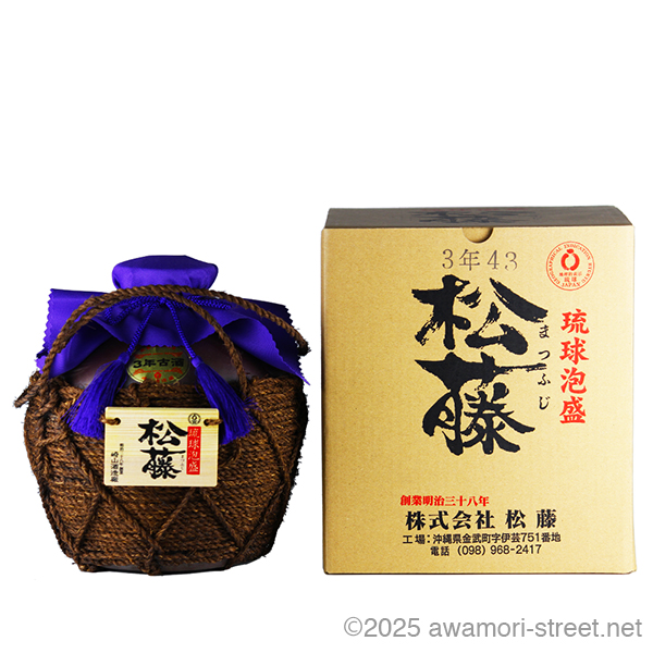 松藤 3年古酒 シュロ巻き壺 43度,1800ml / 崎山酒造廠