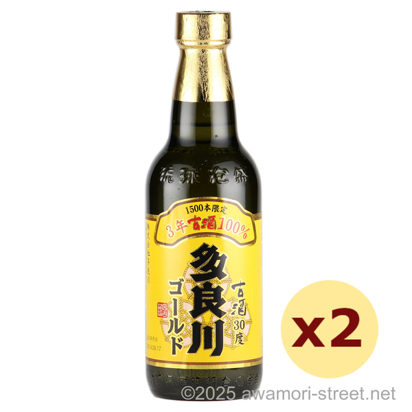 多良川ゴールド 3年古酒 30度,360ml ハーフボトル x 2本セット / 多良川