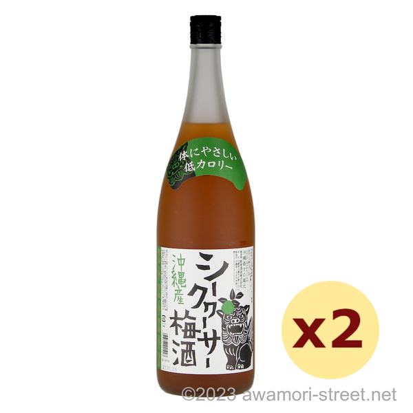沖縄産シークヮーサー梅酒 12度,1800ml x 2本セット / 新里酒造