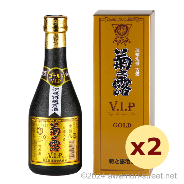 菊之露 V.I.Pゴールド 古酒 30度,300ml ハーフボトル x 2本セット / 菊之露酒造