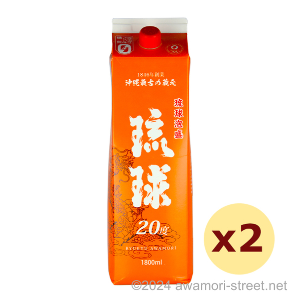 琉球 紙パック 20度,1800ml x 2本セット / 新里酒造