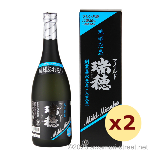 マイルド瑞穂 25度,720ml 古酒51%ブレンド x 2本セット / 瑞穂酒造