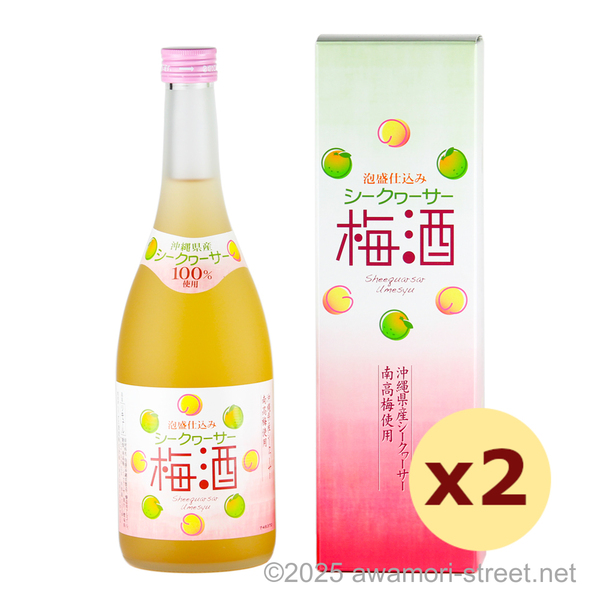 泡盛仕込み シークヮーサー梅酒 12度,720ml x 2本セット / ヘリオス酒造