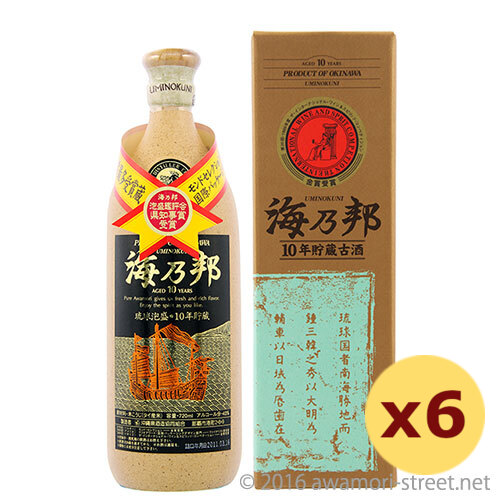 海乃邦 10年古酒 43度,720ml ×6本セット / 沖縄県酒造協同組合
