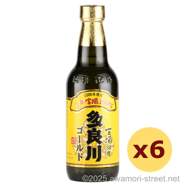 多良川ゴールド 3年古酒 30度,360ml ハーフボトル x 6本セット / 多良川
