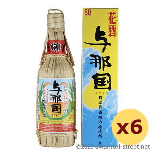 花酒 与那国 クバ巻き 60度,600ml x 6本セット / 崎元酒造 / 泡盛 