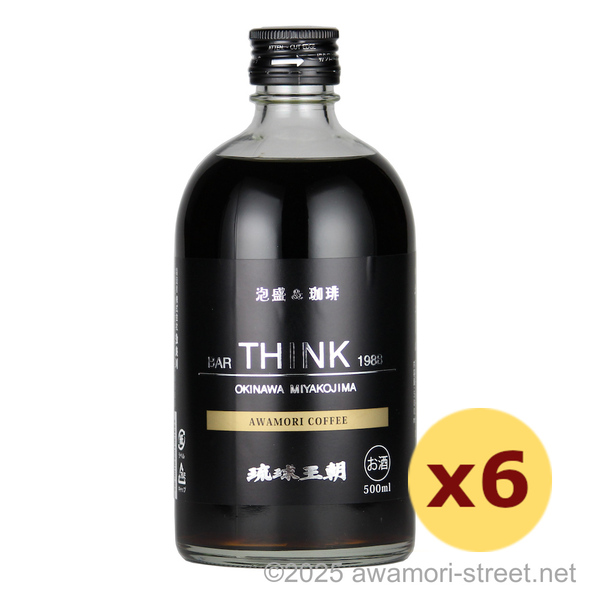 泡盛珈琲 BAR THINK 1988 25度,500ml x 6本セット / 多良川