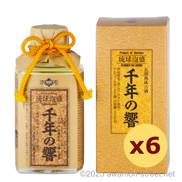 千年の響 長期熟成古酒 25度,200ml ミニボトル x 6本セット / 今帰仁酒造