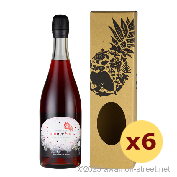 サマースノー ～パイナップルスパークリングワイン～ ロゼ 9度,750ml x 6本セット / 名護パイナップルワイナリー
