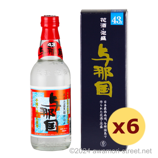 与那国 43度,360ml ハーフボトル x 6本セット / 崎元酒造