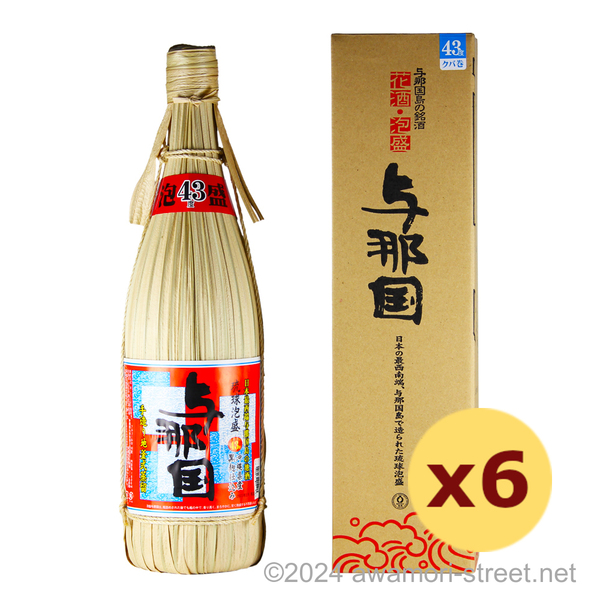 与那国 クバ巻き 43度,1800ml x 6本セット / 崎元酒造