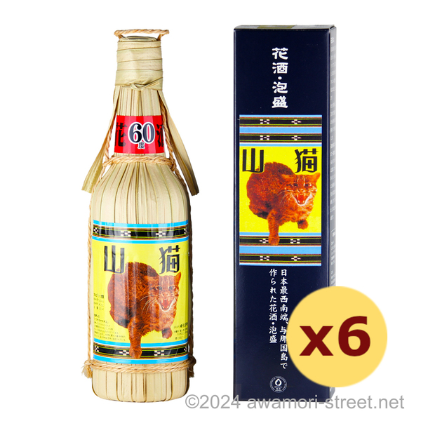 花酒 山猫 クバ巻き 60度,600ml x 6本セット / 崎元酒造