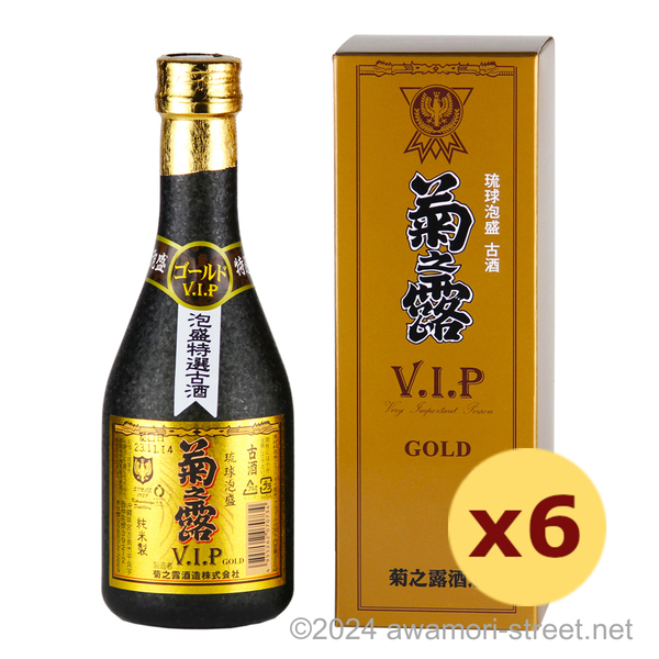 菊之露 V.I.Pゴールド 古酒 30度,300ml ハーフボトル x 6本セット / 菊之露酒造