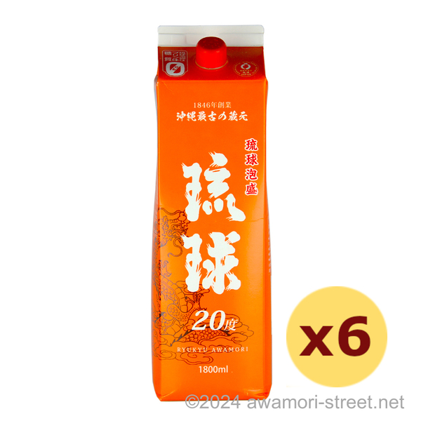 琉球 紙パック 20度,1800ml x 6本セット / 新里酒造