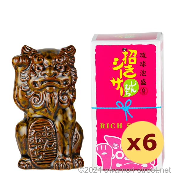 瑞泉 招きシーサー じんむち 20度,180ml ミニボトル x 6本セット / 瑞泉酒造