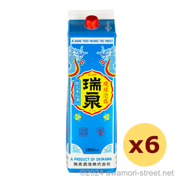 瑞泉 紙パック 30度,1800ml x 6本セット / 瑞泉酒造