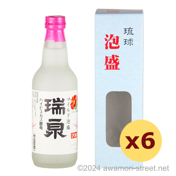 マイルド泡盛 瑞泉 ハイビスカス酵母 20度,360ml ハーフボトル x 6本セット / 瑞泉酒造