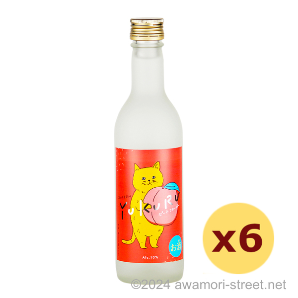 YUKURU ピーチフレーバー 10度,360ml ハーフボトル x 6本セット / 瑞泉酒造