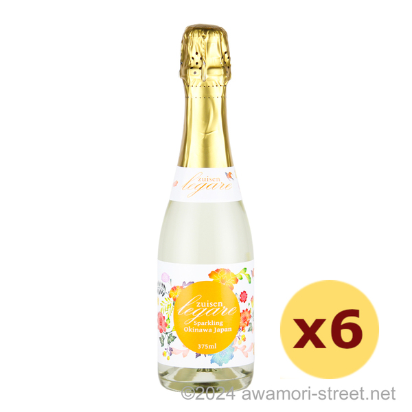 スパークリング泡盛 ZUISEN LEGARE 11度,375ml ハーフボトル x 6本セット / 瑞泉酒造