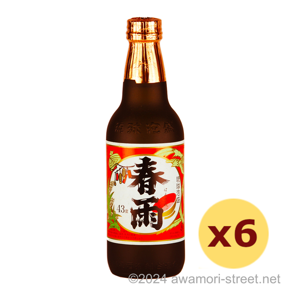春雨ブルー 43度,360ml ハーフボトル x 6本セット / 宮里酒造