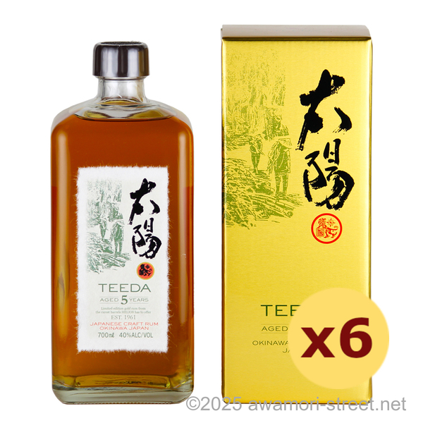TEEDA 5年 ジャパニーズ クラフト ラム 40度,700ml x 6本セット / ヘリオス酒造
