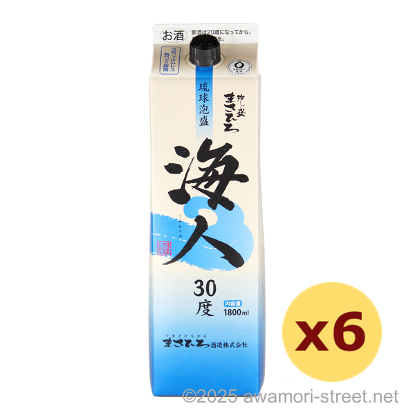 海人 紙パック 30度,1800ml x 6本セット / まさひろ酒造