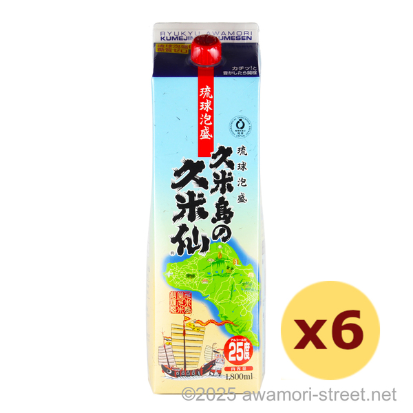 久米島の久米仙 紙パック 25度,1800ml x 6本セット / 久米島の久米仙