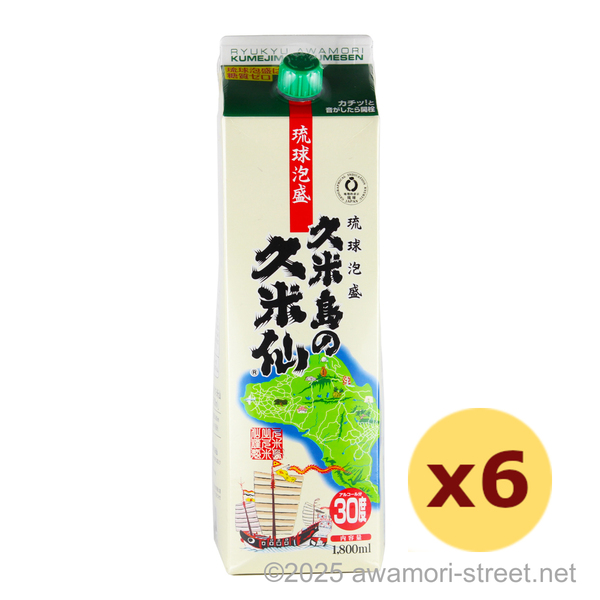 久米島の久米仙 紙パック 30度,1800ml x 6本セット / 久米島の久米仙