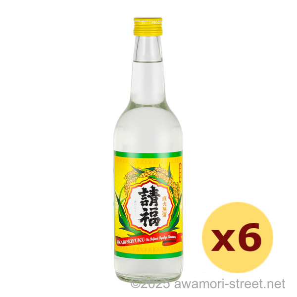 直火請福 30度,600ml x 6本セット / 請福酒造