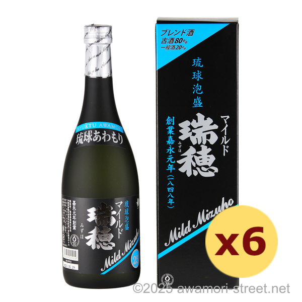 マイルド瑞穂 25度,720ml 古酒51%ブレンド x 6本セット / 瑞穂酒造