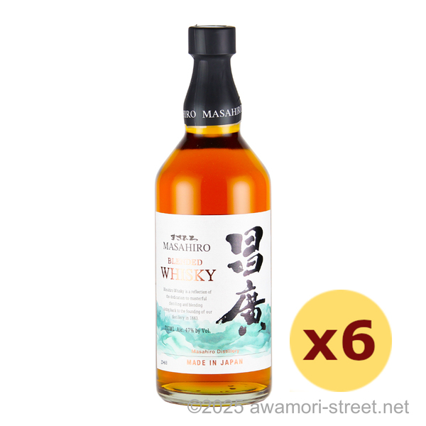 昌廣 ブレンデッド ウイスキー 47度,700ml x 6本セット / まさひろ酒造