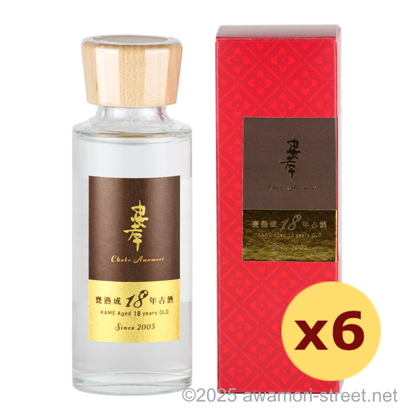 忠孝 甕熟成 18年古酒 40度,100ml ミニボトル x 6本セット / 忠孝酒造