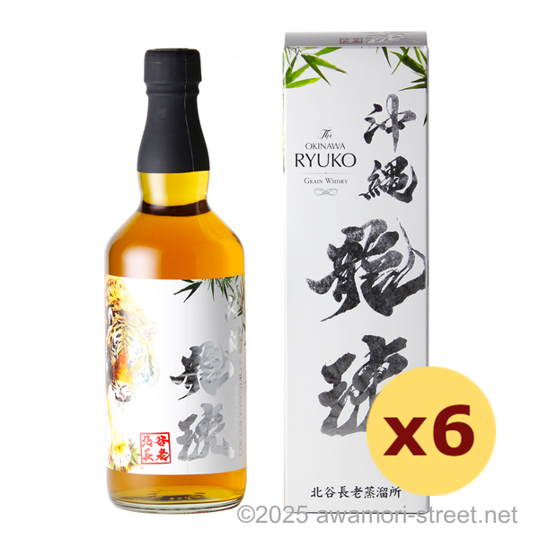 沖縄龍虎 Grain Whiskey 40度,700ml x 6本セット / 北谷長老酒造
