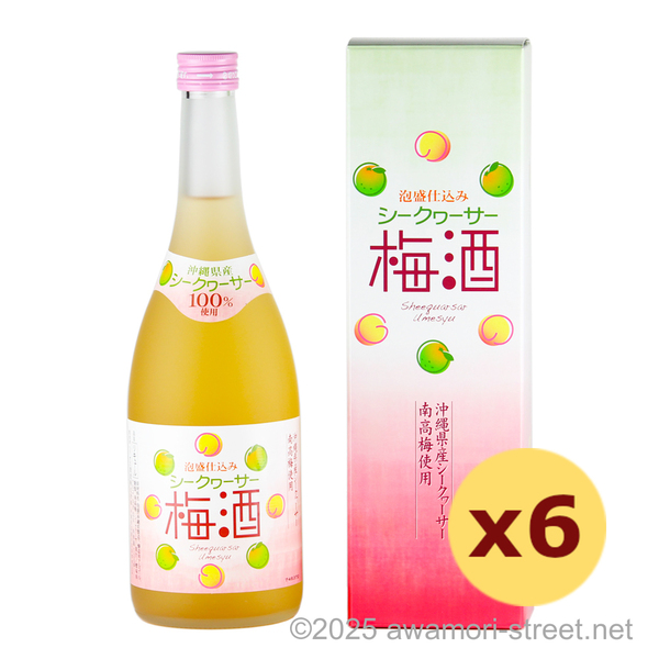 泡盛仕込み シークヮーサー梅酒 12度,720ml x 6本セット / ヘリオス酒造