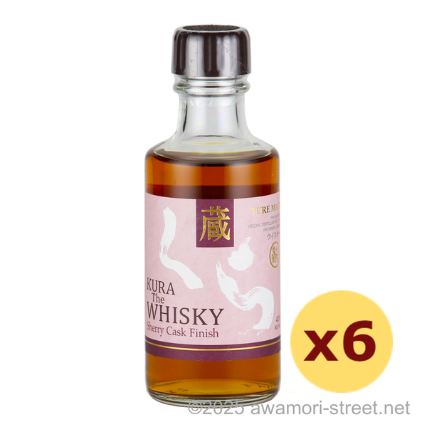 くら ザ・ウイスキー シェリーカスクフィニッシュ 40度,180ml ミニボトル x 6本セット / ヘリオス酒造