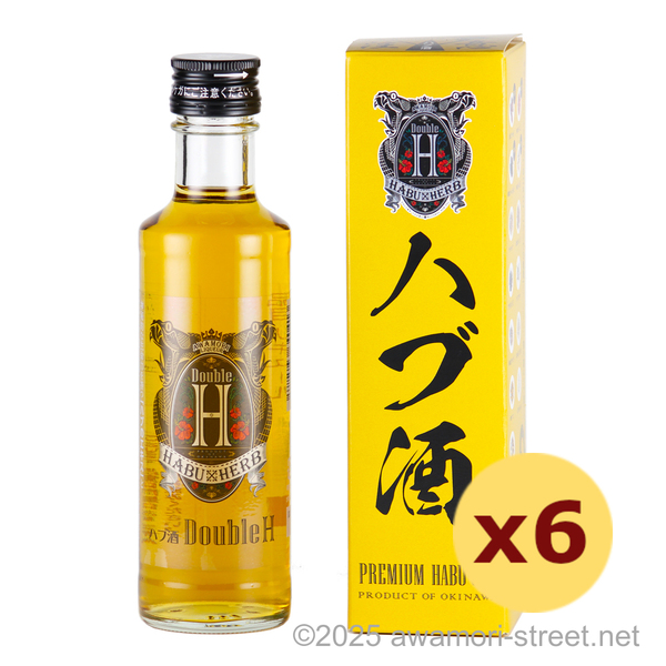 ハブ酒 Double H 30度,200ml ミニボトル x 6本セット / 南島酒販