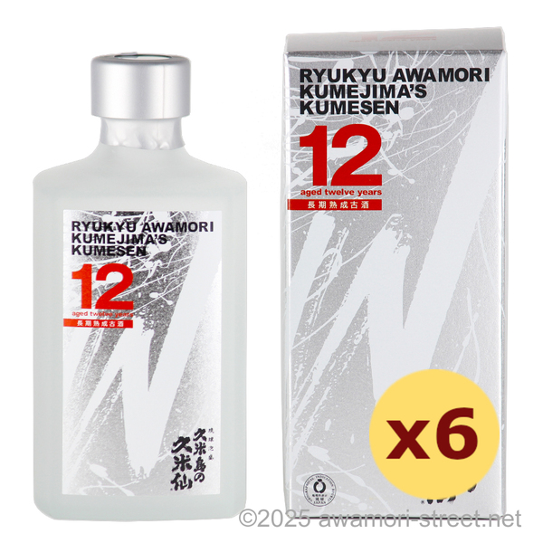久米島の久米仙 ホワイト 12年古酒 35度,375ml ハーフボトル x 6本セット / 久米島の久米仙
