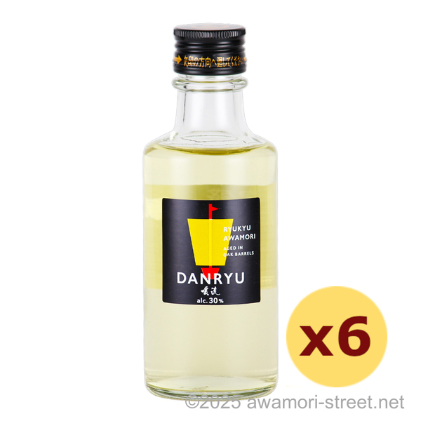 暖流 SHIP 古酒70%ブレンド 30度,180ml ミニボトル x 6本セット ウイスキー樽熟成の琥珀色泡盛 / 神村酒造