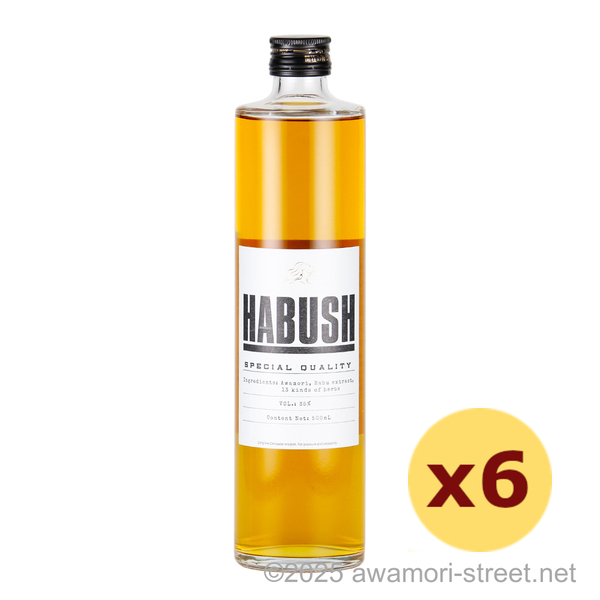 HABUSH -ハブッシュ- 35度,500ml x 6本セット ハブエキス入りリキュール / and okinawa株式会社