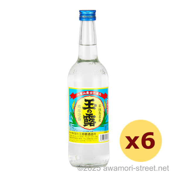 玉の露 30度,600ml x 6本セット / 玉那覇酒造