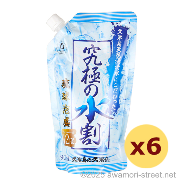 久米島の久米仙 究極の水割り パウチタイプ 12度,900ml x 6本セット / 久米島の久米仙