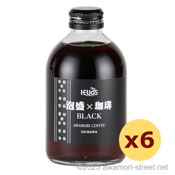 泡盛 X 珈琲 BLACK 12度,250ml ハーフボトル x 6本セット / ヘリオス酒造